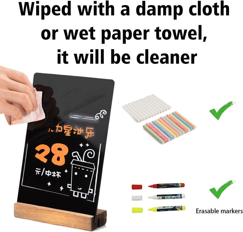 YEEON 3 Pack 8.7x12 in Desktop Small Chalkboard Sign with Wood Base - Image 4